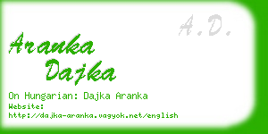 aranka dajka business card